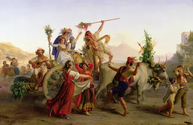 Kaaren Madonnan kulkueen paluu Napolin lähellä, 1827